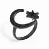 Black Star Moon Ring