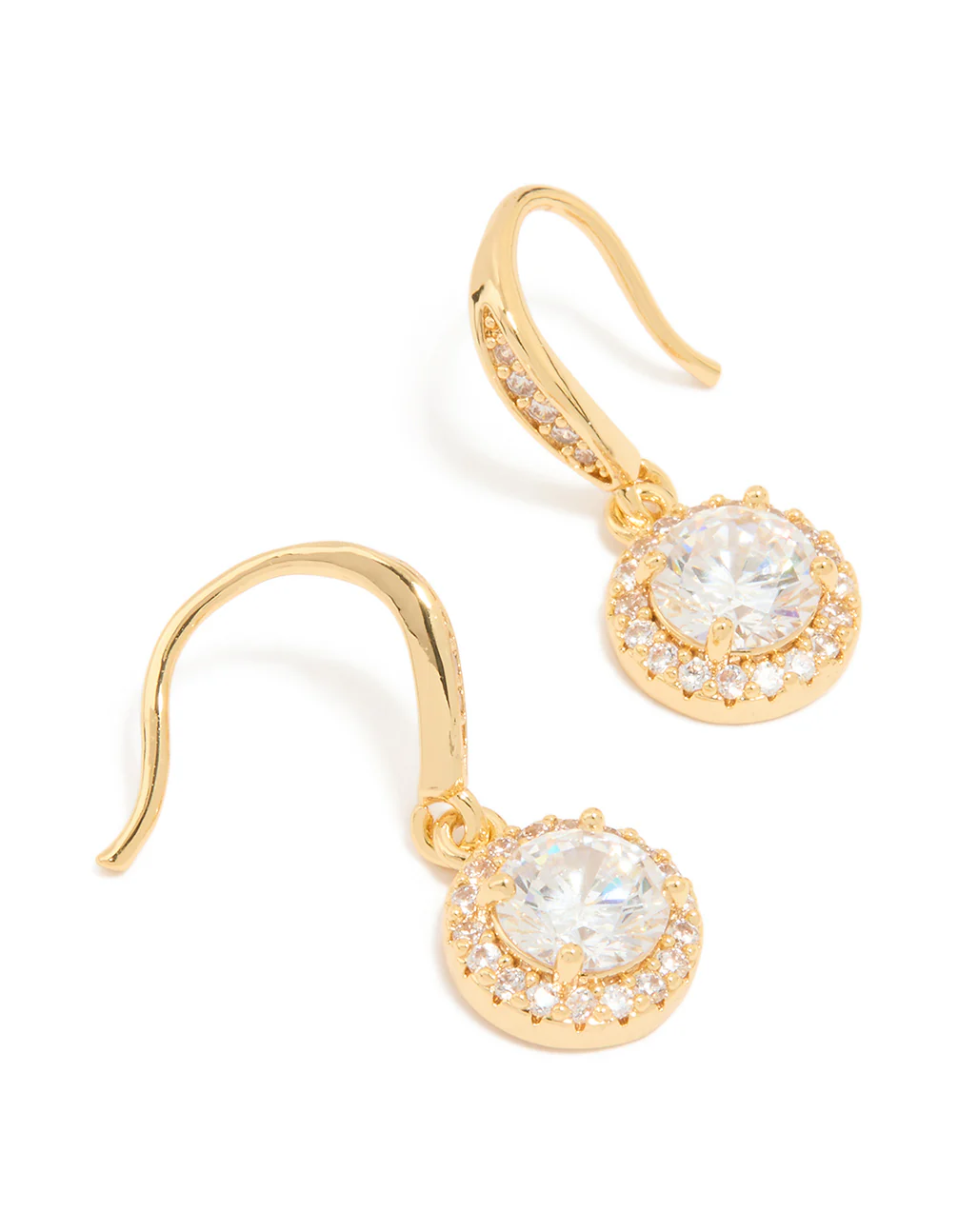 25-gold-plated-cubic-zirconia-small-halo-hook-earrings-1.webp Gold Plated Cubic Zirconia Small Halo Hook Earrings