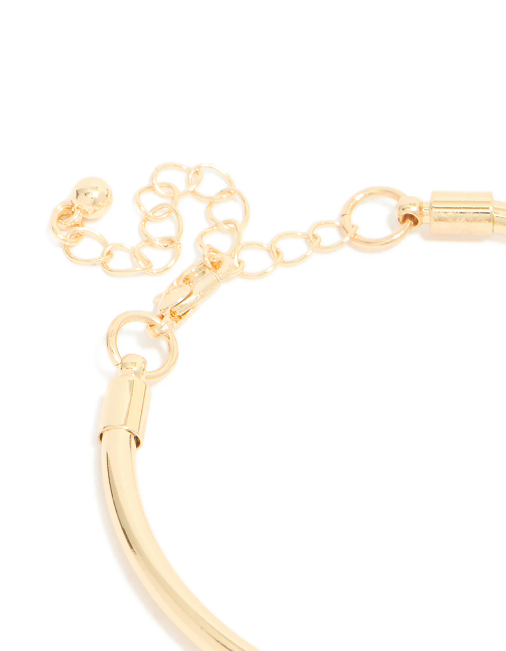 Gold Heart & Black Stone Charm Bracelet