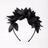 Black Statement Petal PU Leather Headband