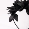 Black Statement Petal PU Leather Headband