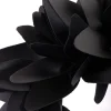 Black Statement Petal PU Leather Headband