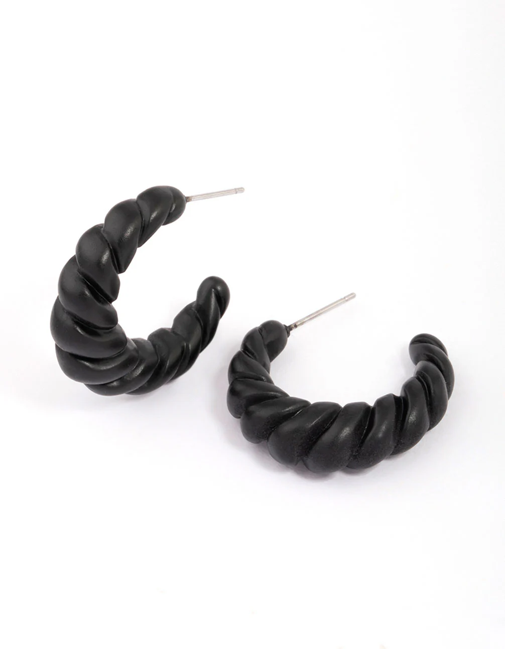 2527-black-twisted-rope-hoop-earrings-1.webp Black Twisted Rope Hoop Earrings