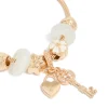 Gold Key & Lock Charm Toggle Bracelet