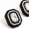 2531-black-velvet-fabric-diamante-stud-earrings-2.webp Black Velvet Fabric Diamante Stud Earrings