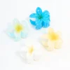 Blue & White Mini Frangipani Claw Clips 4-Pack
