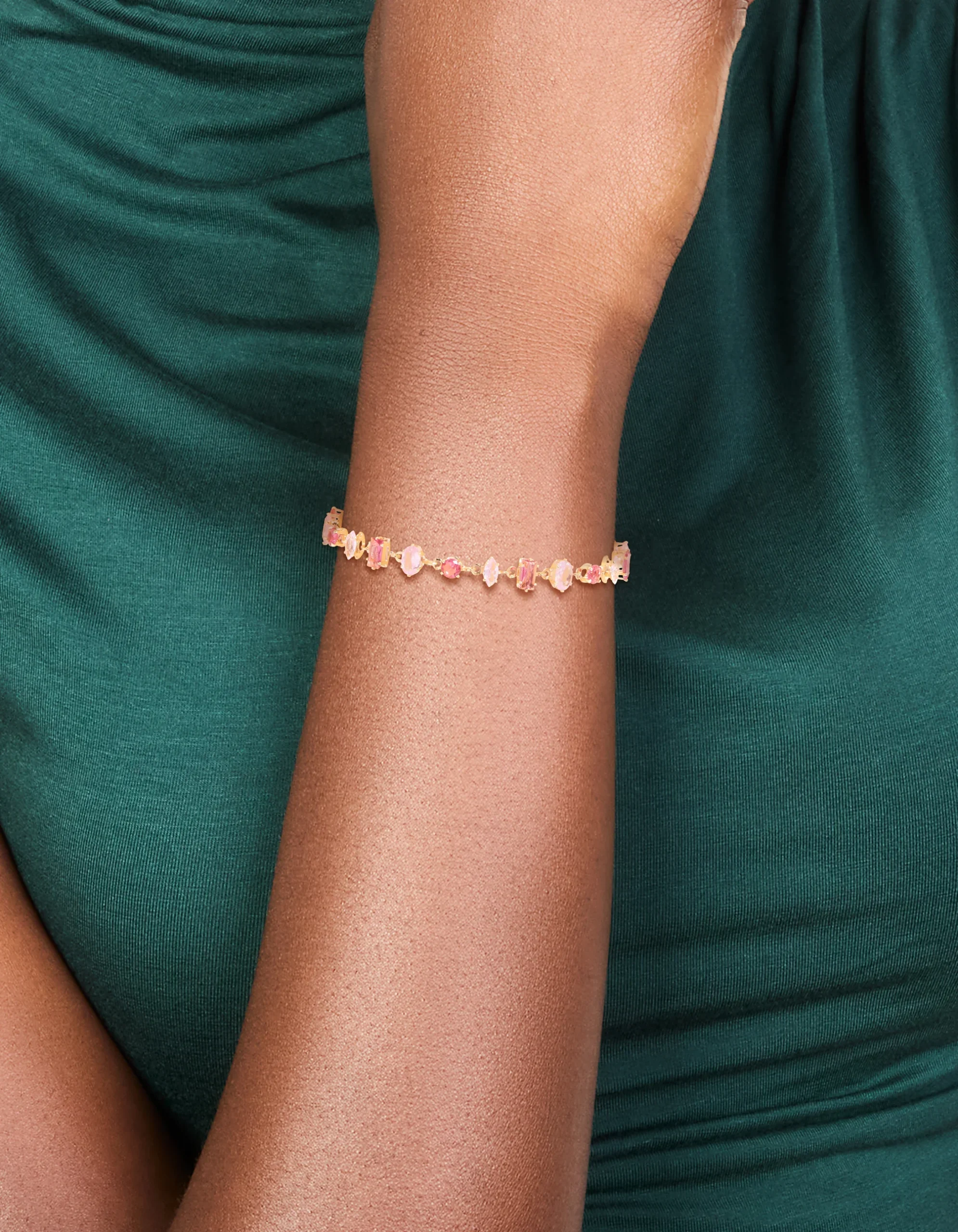 256-gold-light-hot-pink-cubic-zirconia-dainty-bracelet-1.webp Gold Light & Hot Pink Cubic Zirconia Dainty Bracelet