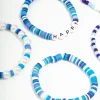 Blue Beaded & Happy Flower Stretch Bracelets 5-Pack