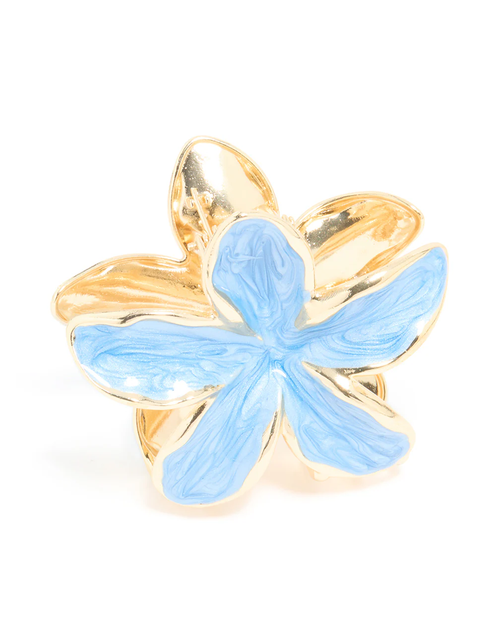 257-gold-light-blue-enamel-frangipani-flower-claw-clip-2.webp Gold Light Blue Enamel Frangipani Flower Claw Clip