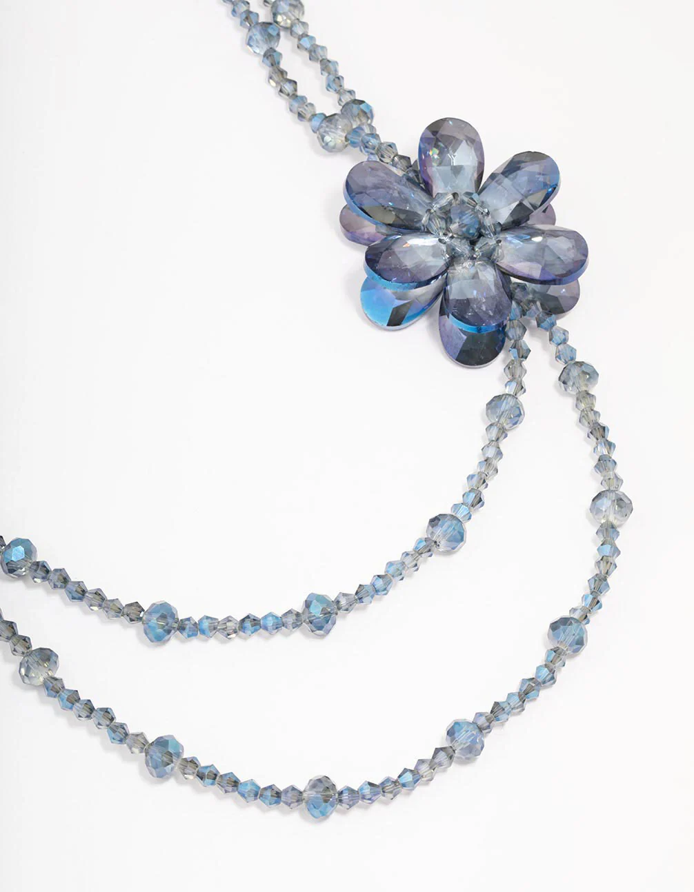 2571-blue-beaded-flower-layered-necklace-1.webp Blue Beaded Flower Layered Necklace