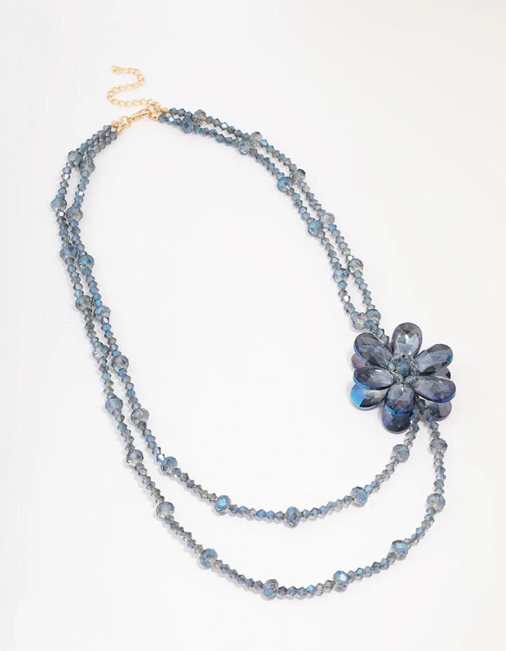 2571-blue-beaded-flower-layered-necklace-2.webp Blue Beaded Flower Layered Necklace