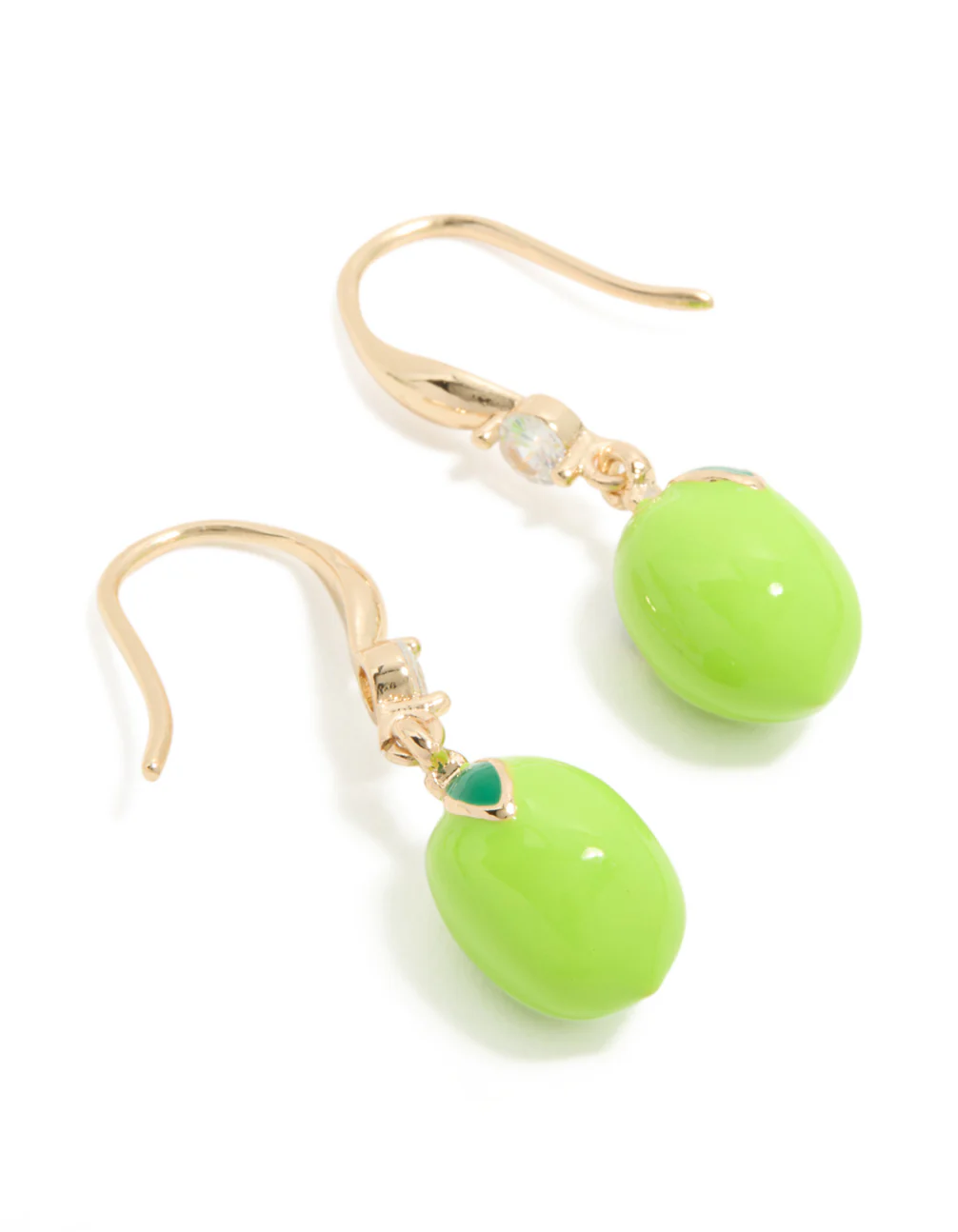 258-gold-lime-cubic-zirconia-hook-earrings-2.webp Gold Lime Cubic Zirconia Hook Earrings