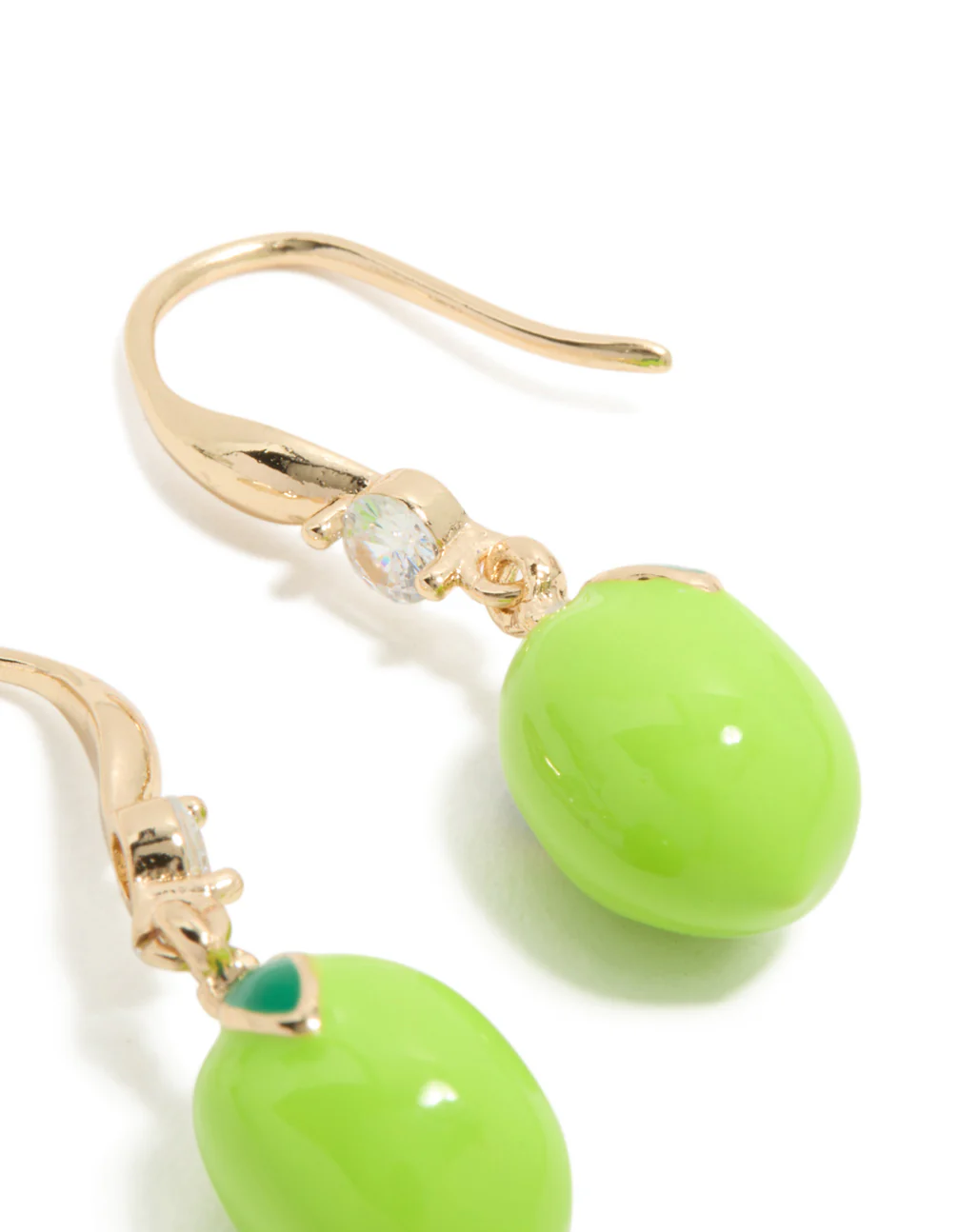 258-gold-lime-cubic-zirconia-hook-earrings-5.webp Gold Lime Cubic Zirconia Hook Earrings