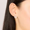 Gold Link Pink Cubic Zirconia Heart & Shell Stud Earrings
