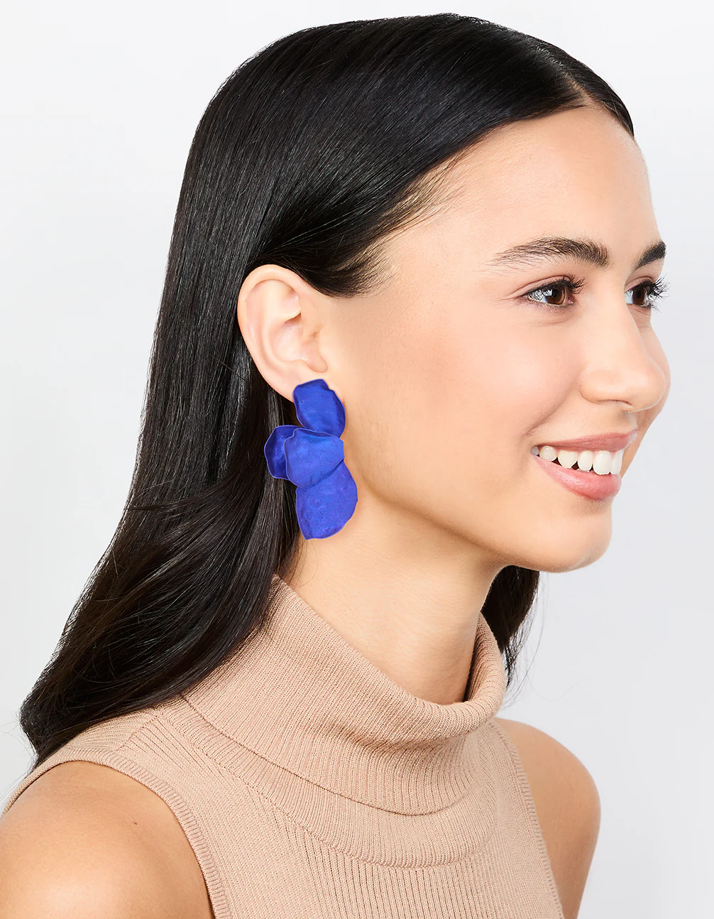 2590-blue-coated-metal-petal-drop-earrings-3.webp Blue Coated Metal Petal Drop Earrings