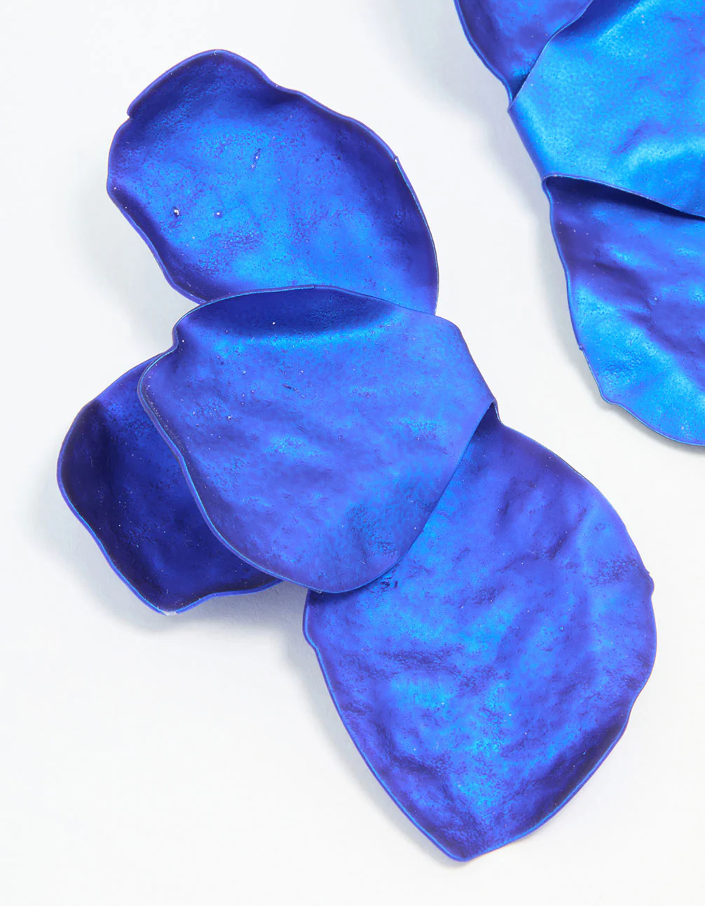 2590-blue-coated-metal-petal-drop-earrings-4.webp Blue Coated Metal Petal Drop Earrings