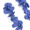 Blue Coated Metal Triple Floral Drop Earrings