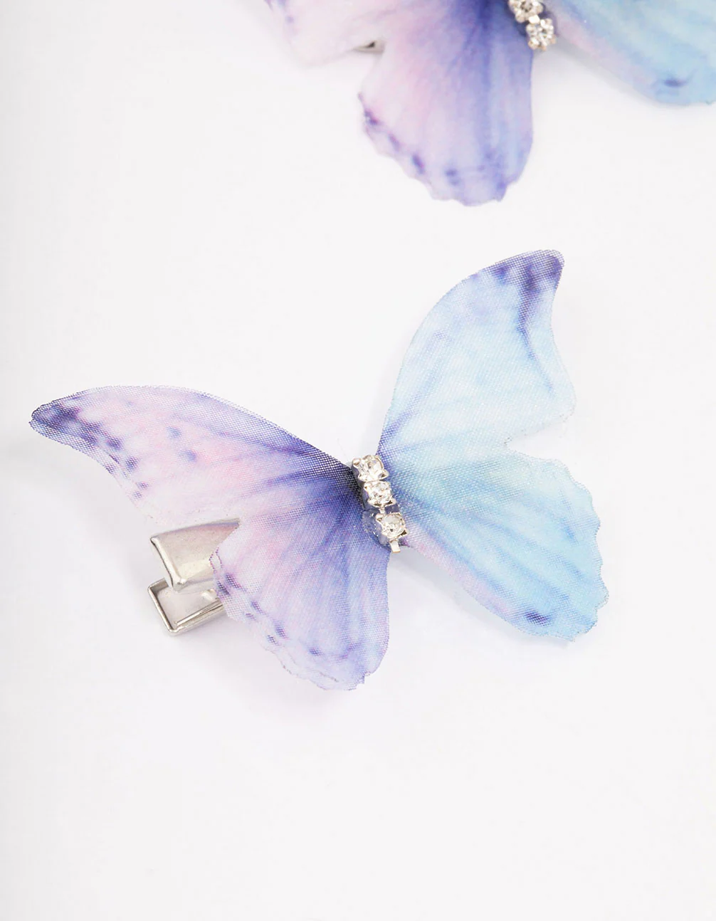 Blue Diamante Butterfly Hair Clip Pack