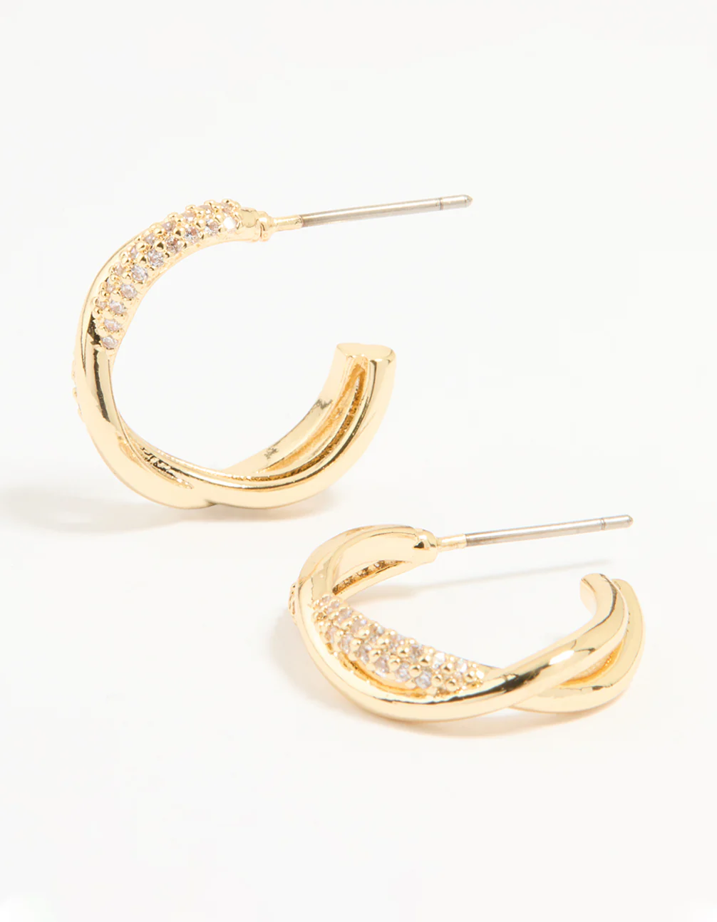 26-gold-plated-cubic-zirconia-twisted-hoop-earrings-1.webp Gold Plated Cubic Zirconia Twisted Hoop Earrings