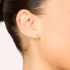 Gold Plated Cubic Zirconia Twisted Hoop Earrings