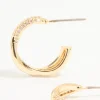 Gold Plated Cubic Zirconia Twisted Hoop Earrings
