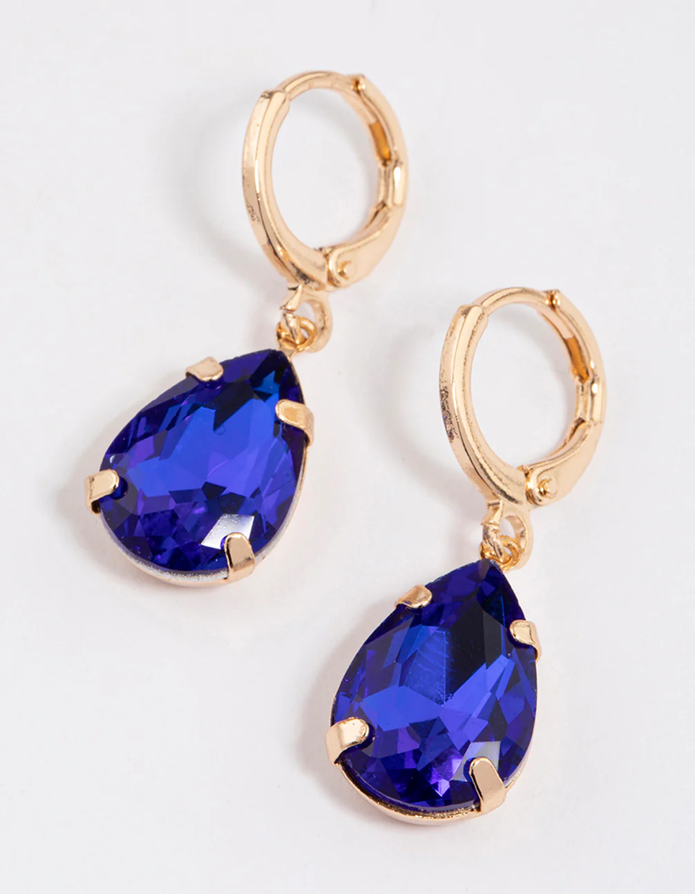 2602-blue-diamante-pear-huggie-drop-earrings-1.webp Blue Diamante Pear Huggie Drop Earrings