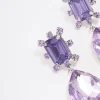 Blue Diamante Square & Teardrop Earrings