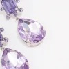 Blue Diamante Square & Teardrop Earrings