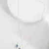 Blue Diamond Simulant Teardrop Earrings & Necklace Set