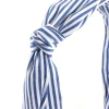 Blue Fabric Bow Stripe Wide Headband
