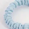 Blue Fabric Clamp Thin Scrunchie