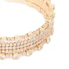 Gold Mini Bezel Set Cubic Zirconia Wrist Cuff