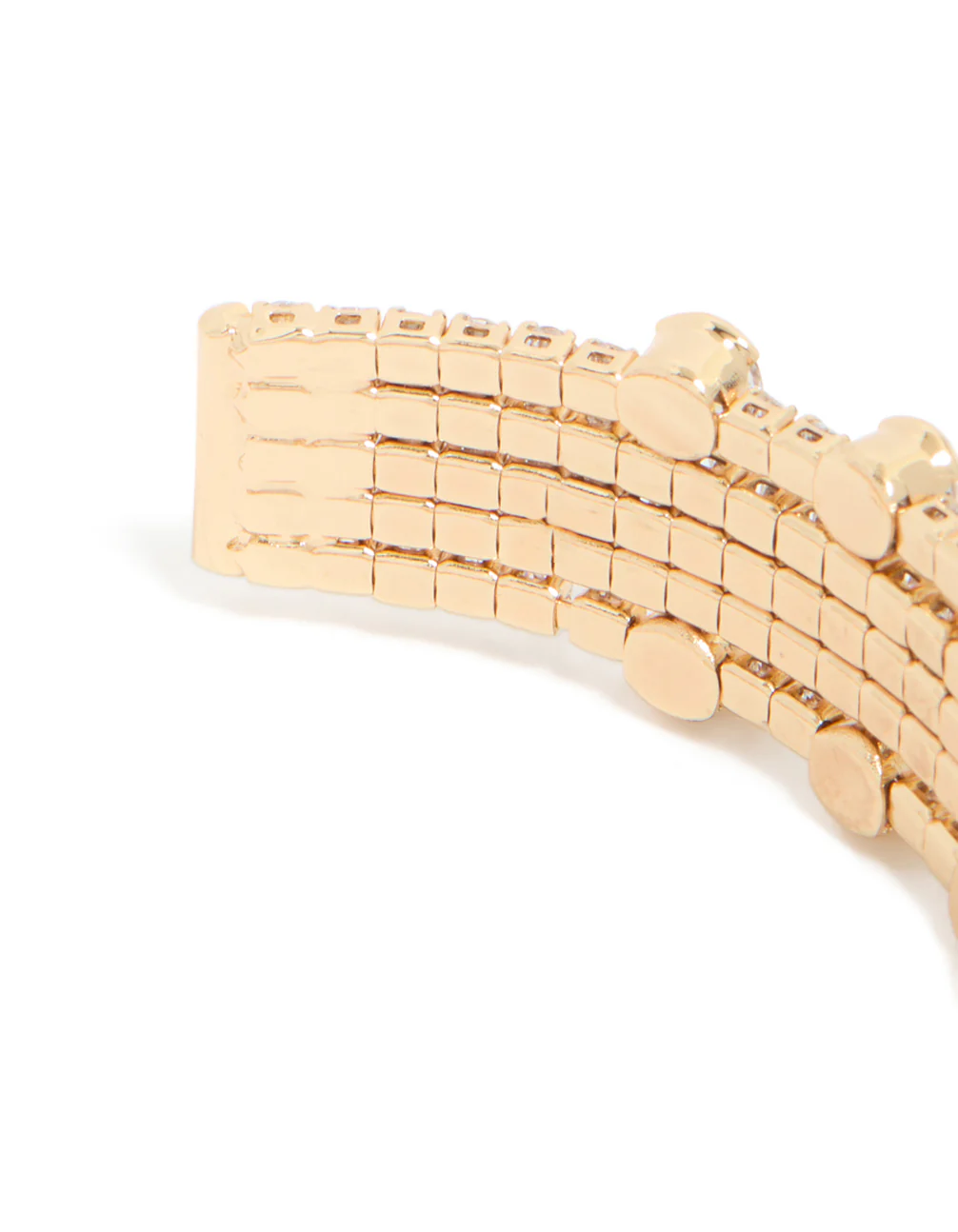 Gold Mini Bezel Set Cubic Zirconia Wrist Cuff