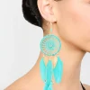 2627-blue-feather-dreamcatcher-drop-earrings-2.webp Blue Feather Dreamcatcher Drop Earrings