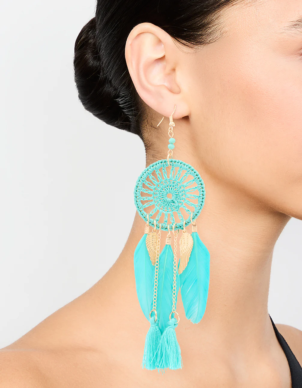 2627-blue-feather-dreamcatcher-drop-earrings-2.webp Blue Feather Dreamcatcher Drop Earrings