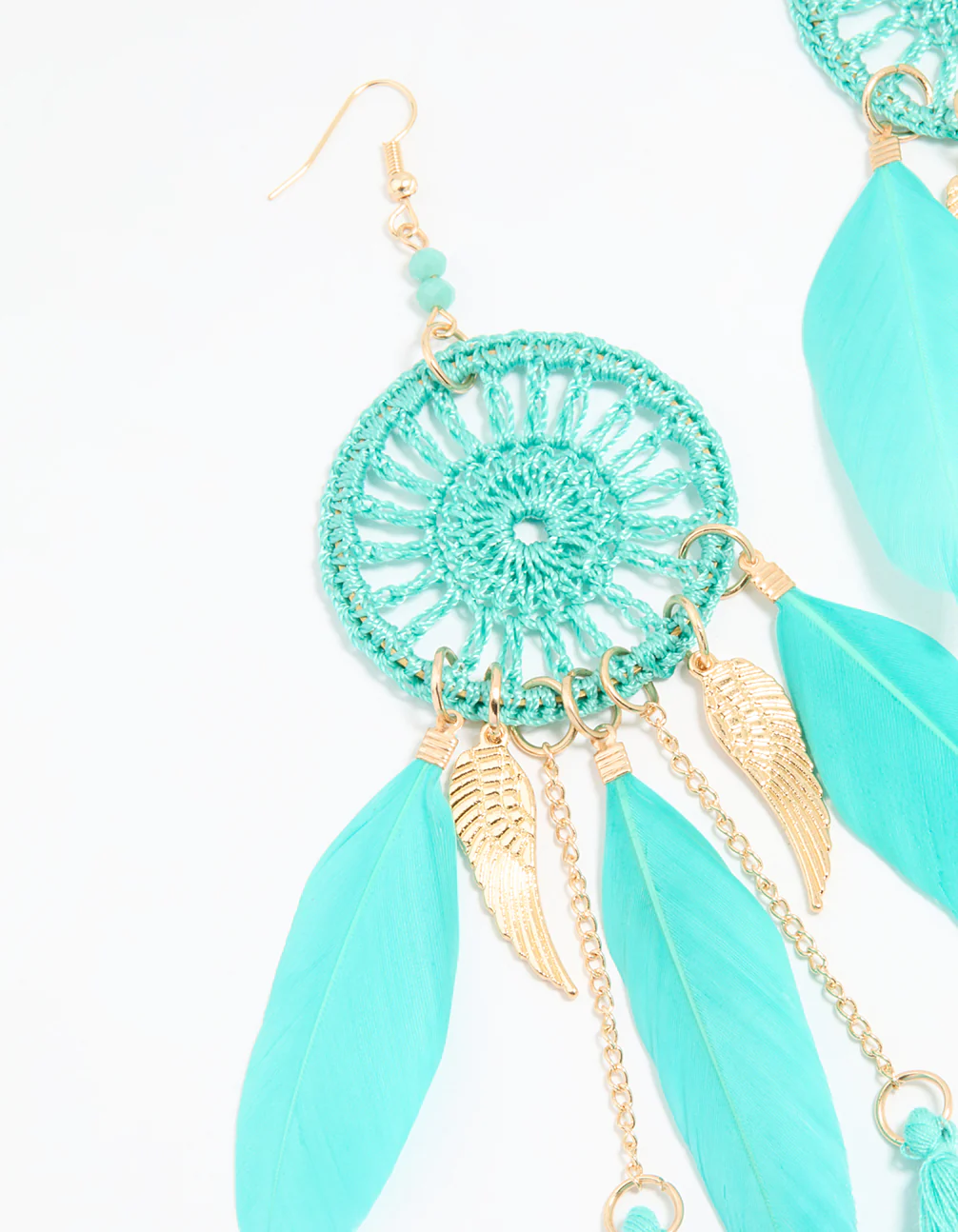 2627-blue-feather-dreamcatcher-drop-earrings-4.webp Blue Feather Dreamcatcher Drop Earrings