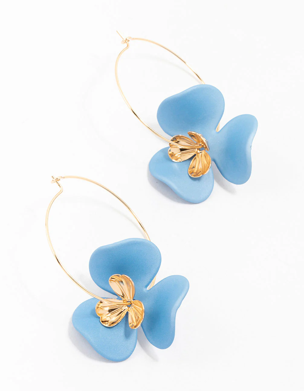 2631-blue-flower-petal-gold-hoop-earring-1.webp Blue Flower Petal Gold Hoop Earring