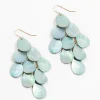 Blue Genuine Shell  Layered Drop Earrings