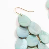 Blue Genuine Shell  Layered Drop Earrings