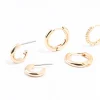 Gold Minimal Huggie Hoop Earrings 3-Pack