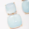 Blue Puffy Stone Drop Earrings