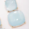 Blue Puffy Stone Drop Earrings