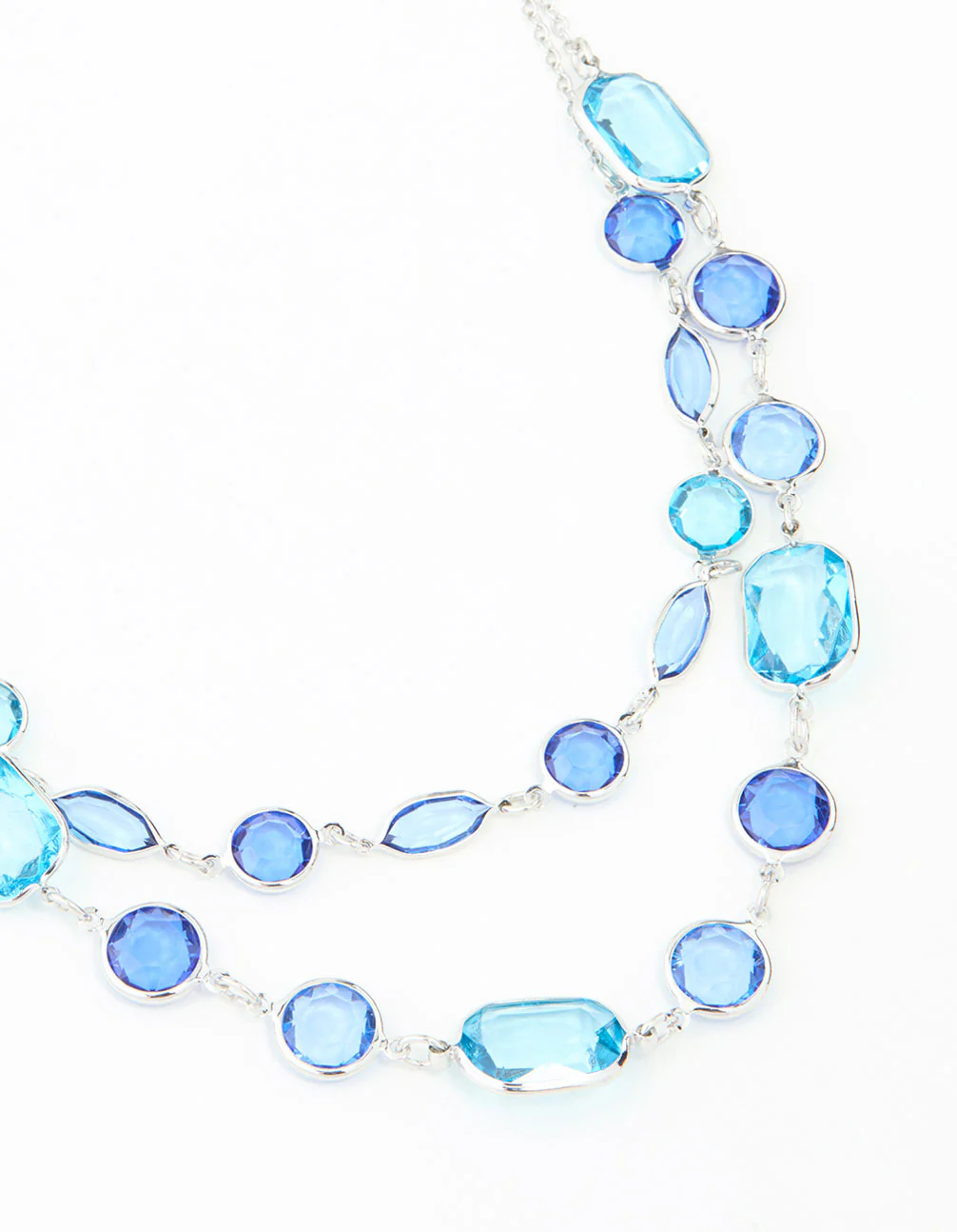 2684-blue-rectangle-diamante-stone-silver-layered-necklace-1.webp Blue Rectangle Diamante Stone Silver Layered Necklace