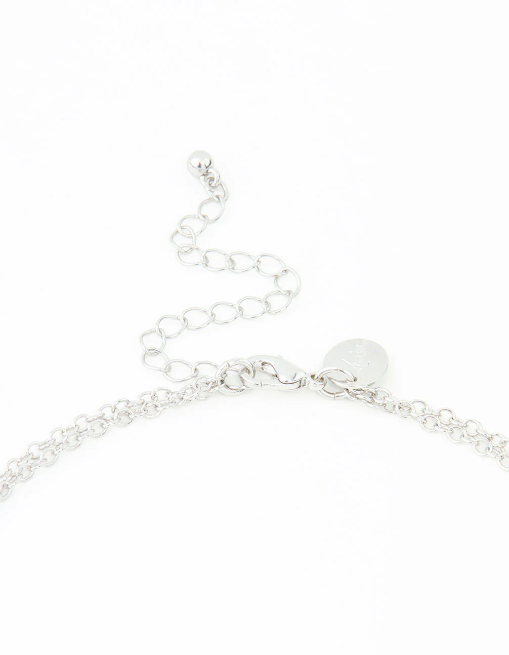 2684-blue-rectangle-diamante-stone-silver-layered-necklace-3.webp Blue Rectangle Diamante Stone Silver Layered Necklace