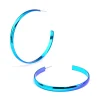 Blue Shiny Smooth 58mm Hoop Earrings