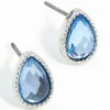 Blue Teardrop Stud Earrings