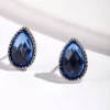 Blue Teardrop Stud Earrings