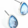 Blue Teardrop Stud Earrings