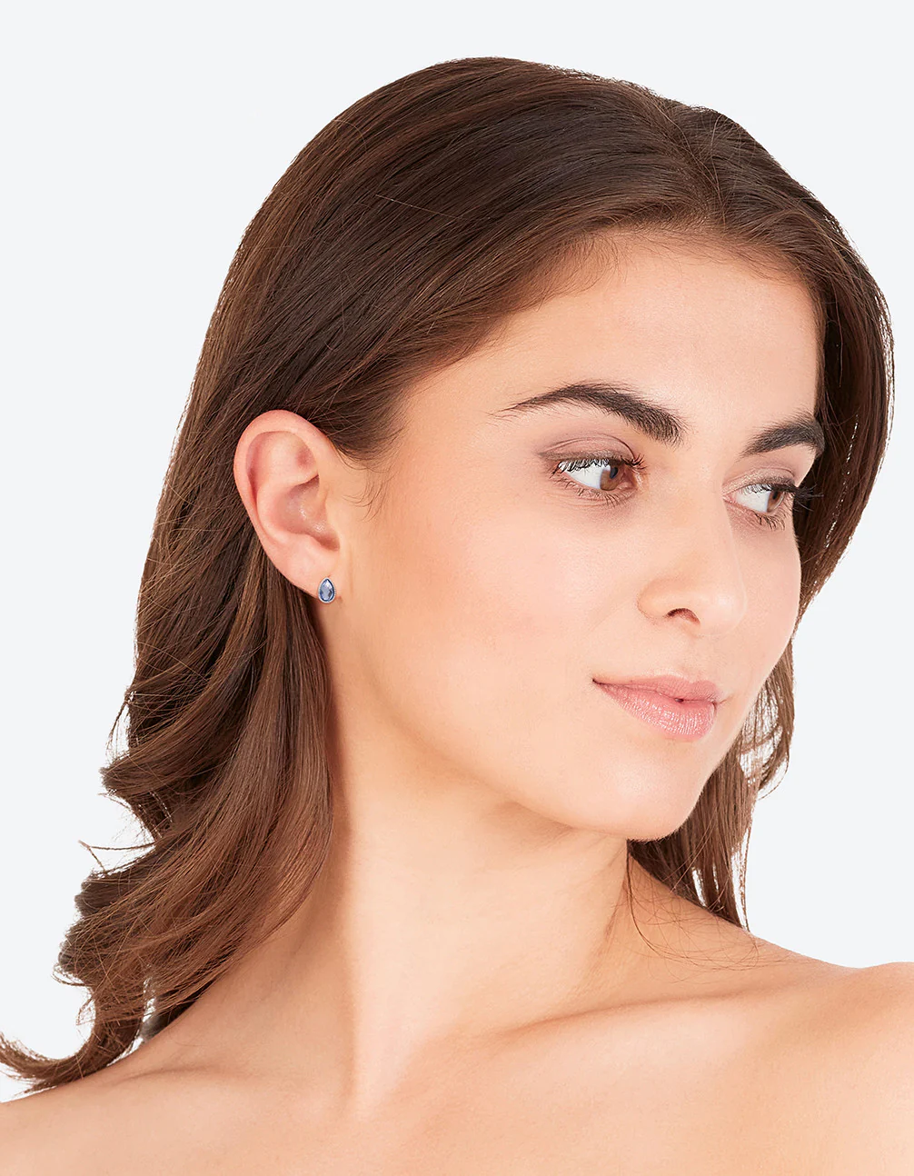 Blue Teardrop Stud Earrings