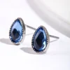 Blue Teardrop Stud Earrings